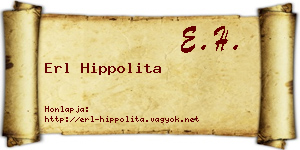 Erl Hippolita névjegykártya